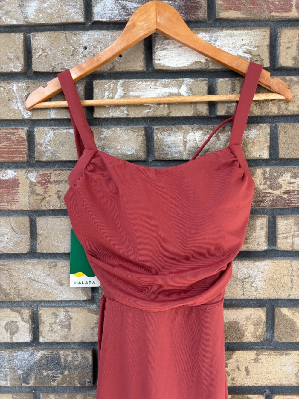 ☀️ Halara Ruched Lace Up Backless Split Bodycon Midi Dress M - Picture 5 of 9